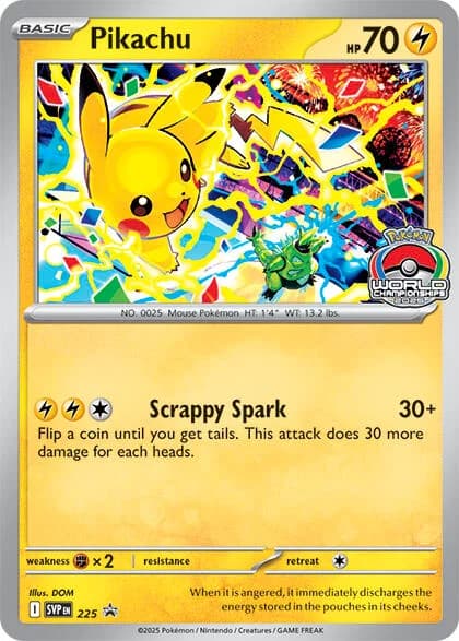 Pikachu [World Championships] Promo 225 Pokémon card
