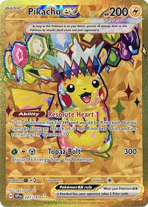 Pikachu ex Surging Sparks 247 Pokémon card