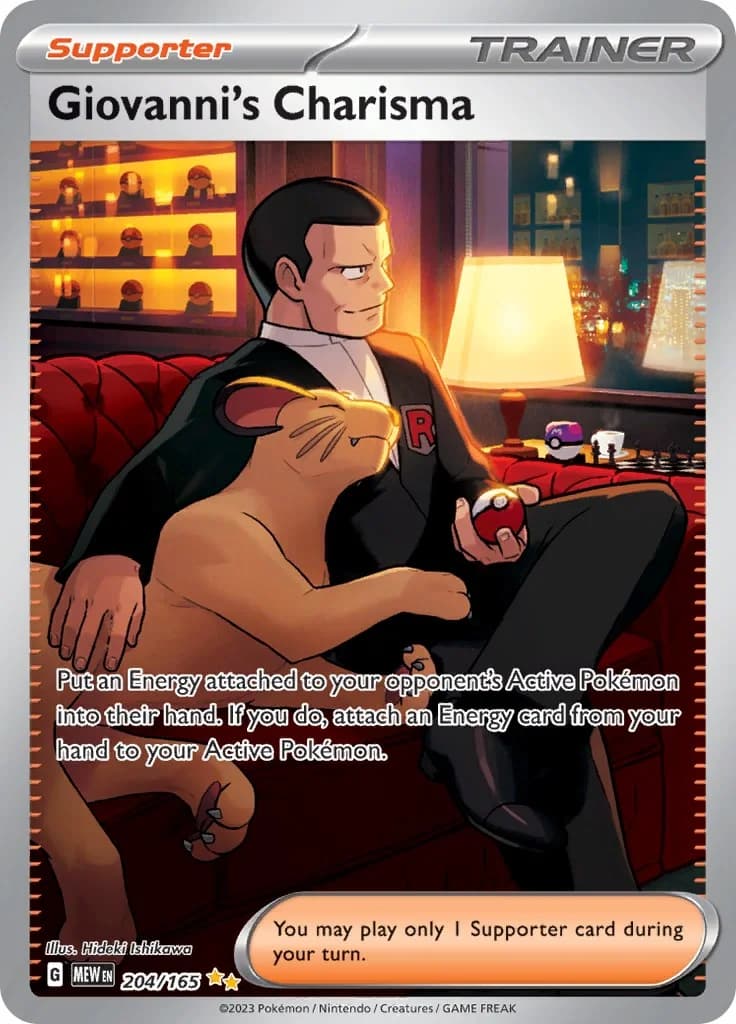 Giovanni's Charisma Scarlet & Violet 151 204 Pokémon card