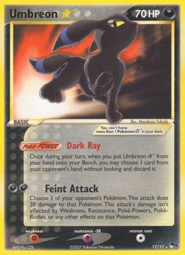 Umbreon [Gold Star] POP Series 5 17 Pokémon card