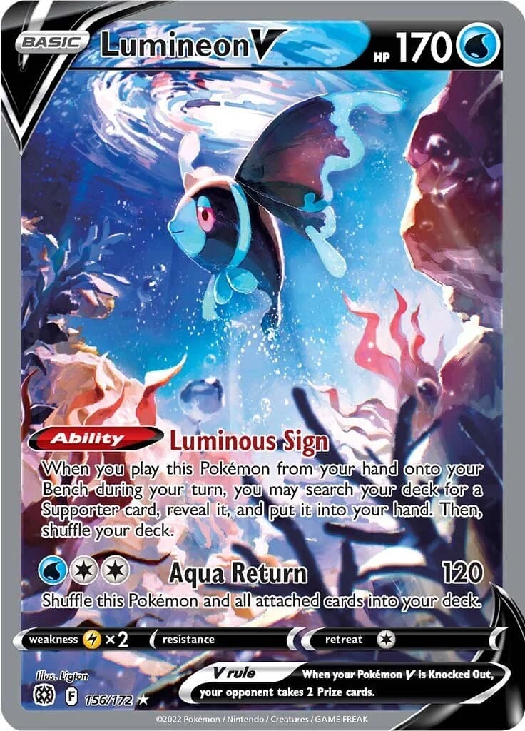Lumineon V Brilliant Stars 156 Pokémon card