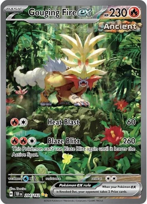 Gouging Fire ex Temporal Forces 204 Pokémon card