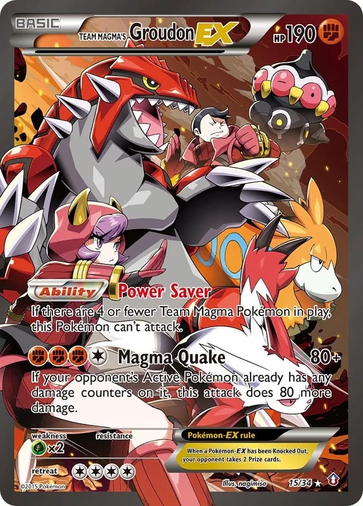 Team Magma's Groudon EX Double Crisis 15 Pokémon card