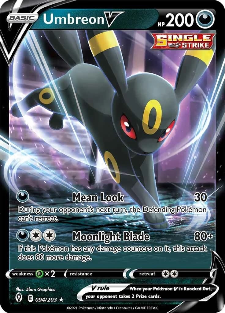 Umbreon V Evolving Skies 94 Pokémon card