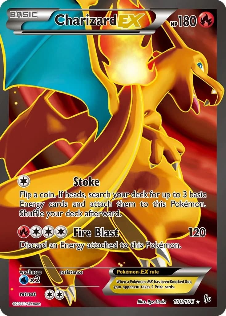 Charizard EX Flashfire 100 Pokémon card