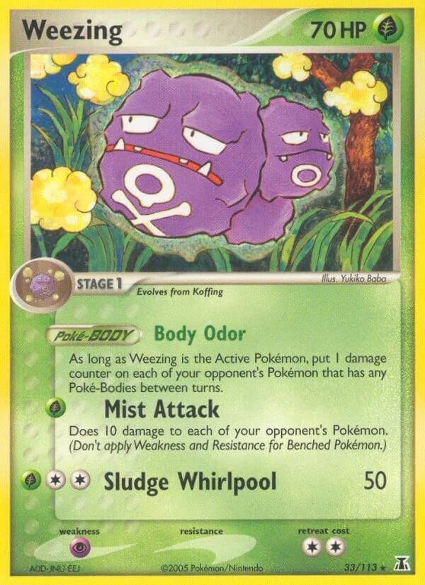 Weezing [Reverse Holo] Delta Species 33 Pokémon card