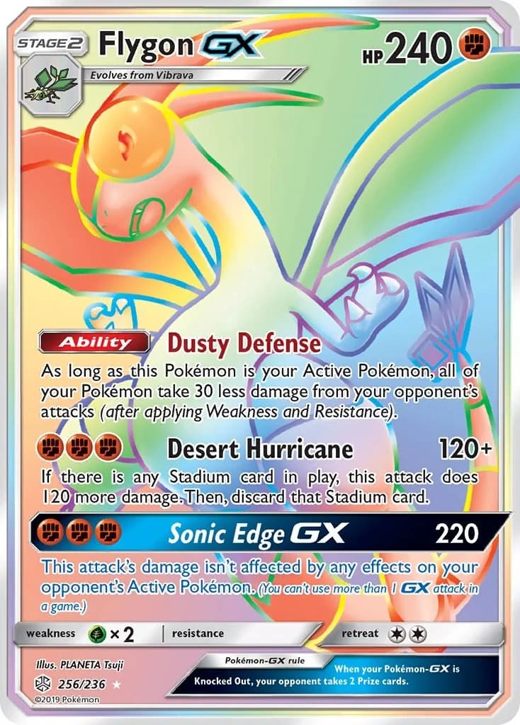 Flygon GX Cosmic Eclipse 256 Pokémon card