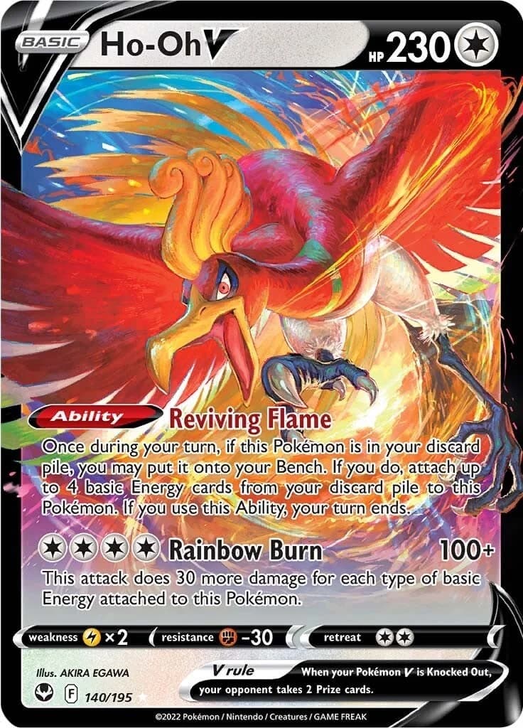 Ho-oh V Silver Tempest 140 Pokémon card