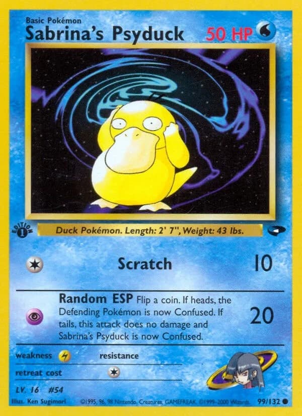 Sabrina's Psyduck [1st Edition] Gym Challenge 99 Pokémon card