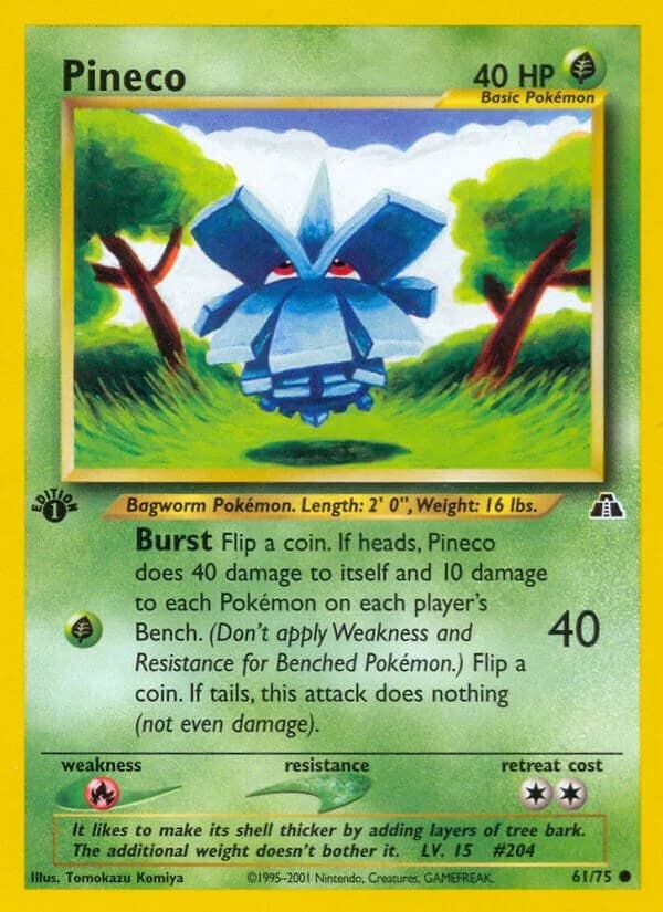 Pineco [1st Edition] Neo Discovery 61 Pokémon card