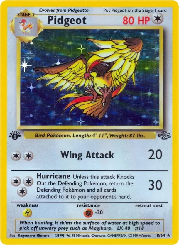 Pidgeot [1st Edition] Jungle 8 Pokémon card
