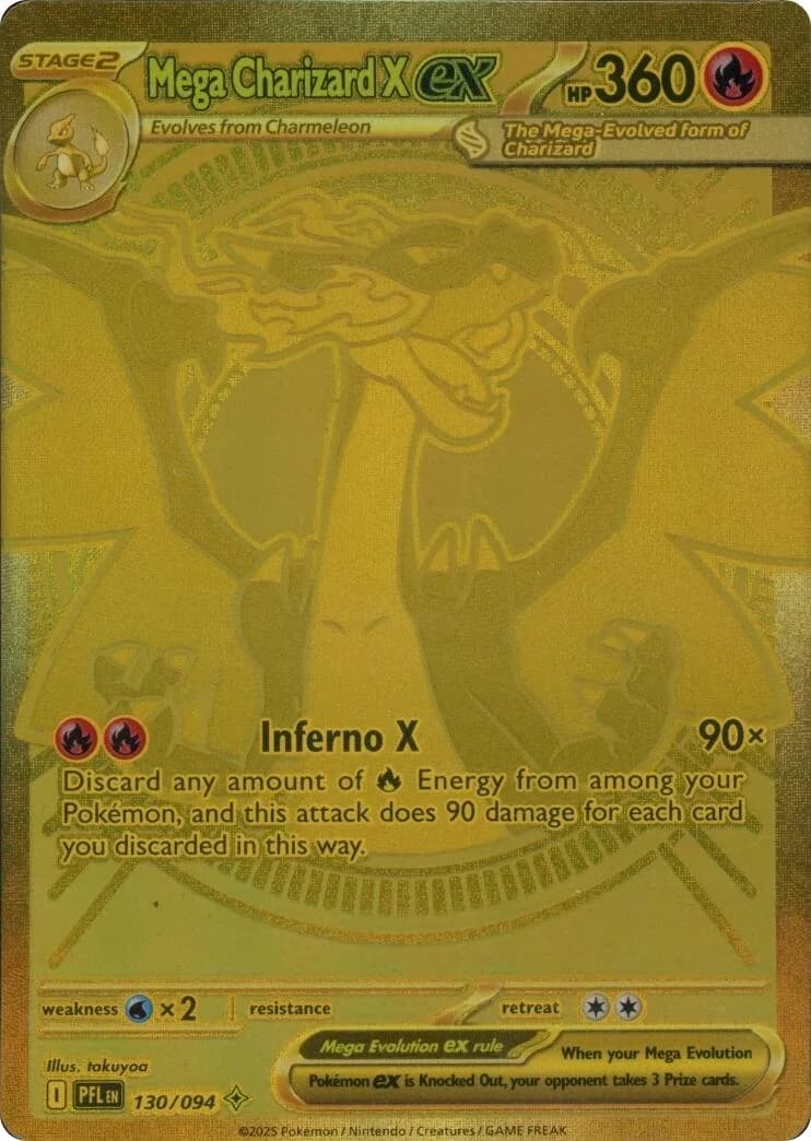 Mega Charizard X ex Phantasmal Flames 130 Pokémon card
