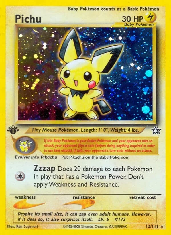 Pichu [Unlimited] Neo Genesis 12 Pokémon card
