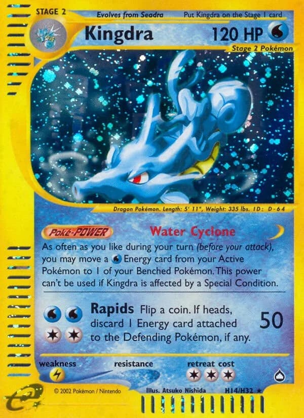 Kingdra Aquapolis H14 Pokémon card