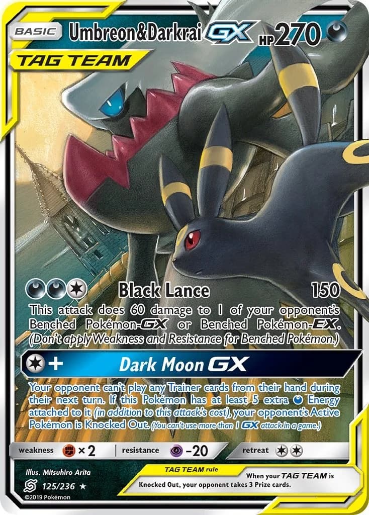 Umbreon & Darkrai GX Unified Minds 125 Pokémon card