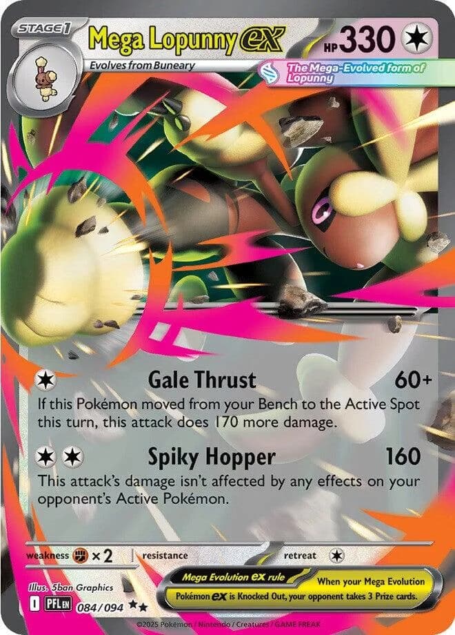 Mega Lopunny ex Phantasmal Flames 84 Pokémon card
