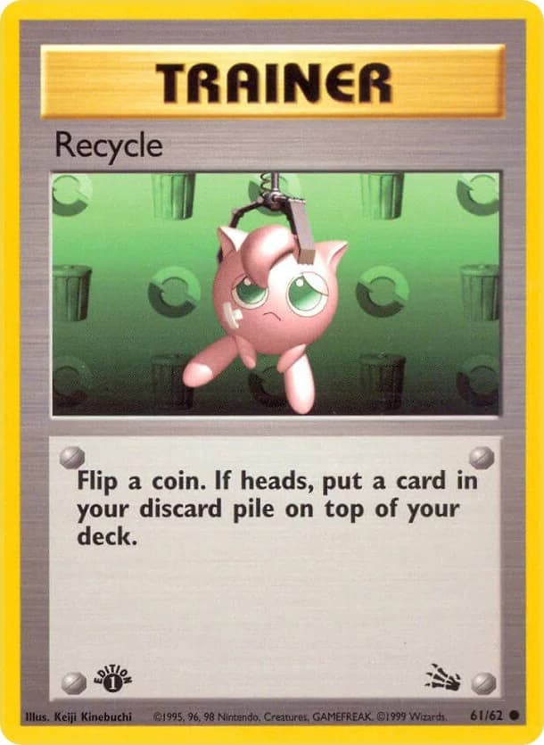 Recycle [1st Edition] Fossil 61 Pokémon card