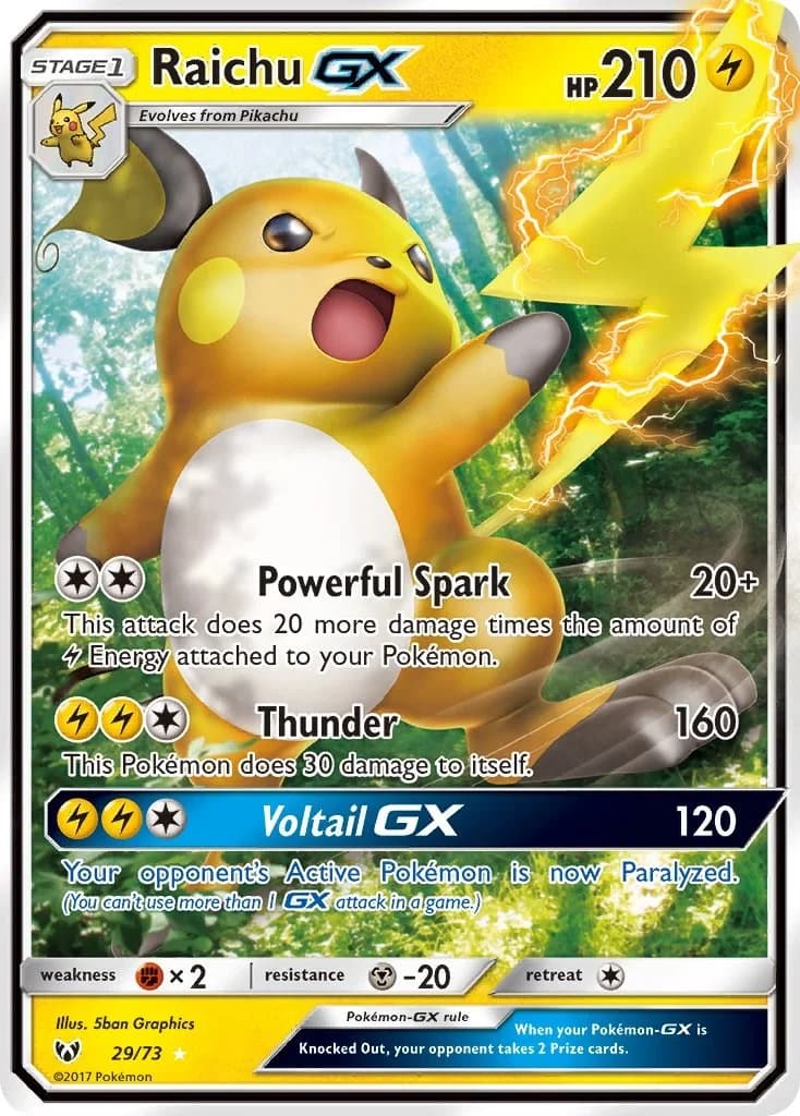 Raichu GX Shining Legends 29 Pokémon card