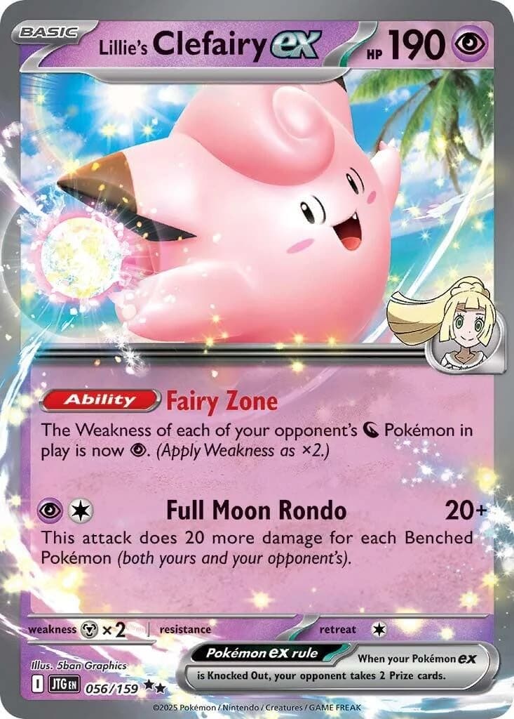 Lillie's Clefairy ex Journey Together 56 Pokémon card