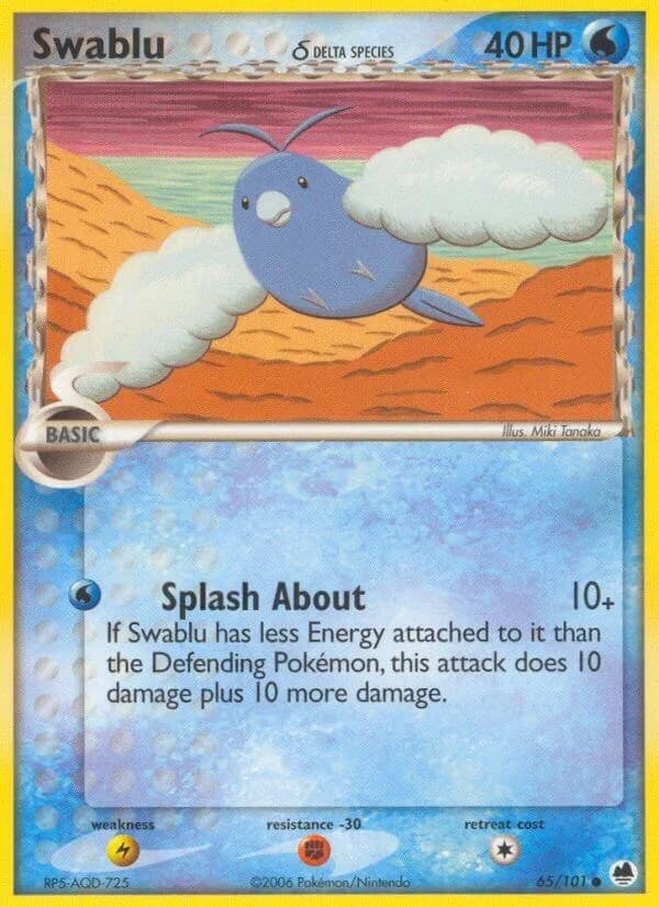Swablu [Reverse Holo] Dragon Frontiers 65 Pokémon card