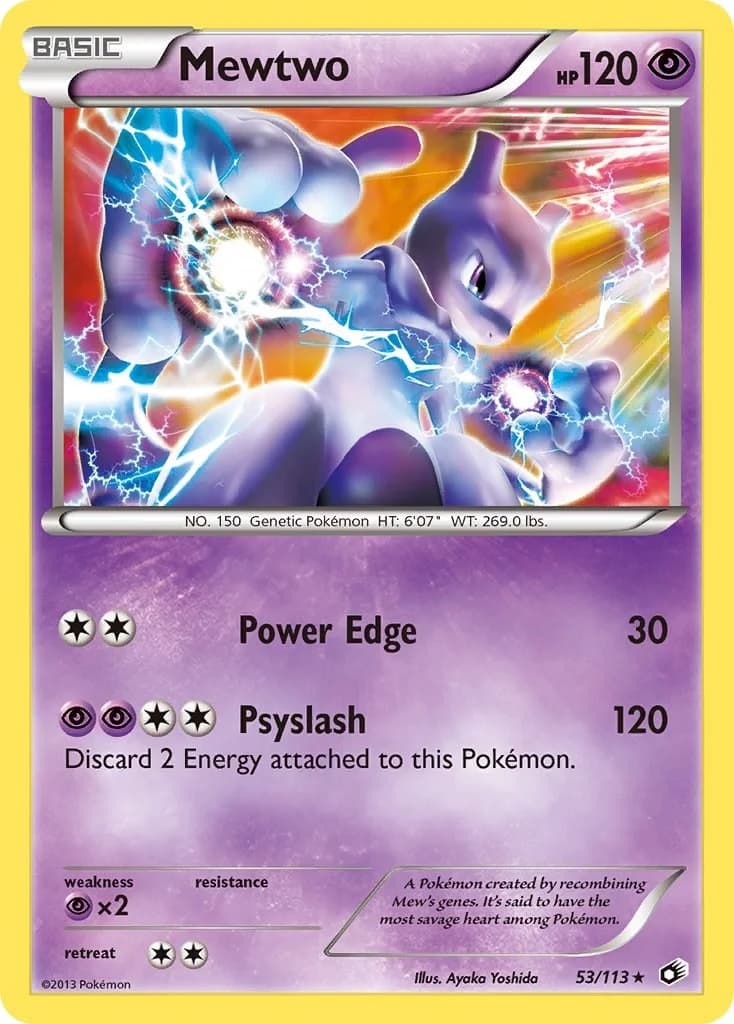 Mewtwo [Reverse Holo] Legendary Treasures 53 Pokémon card