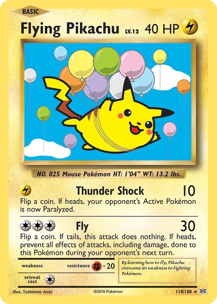 Flying Pikachu Evolutions 110 Pokémon card