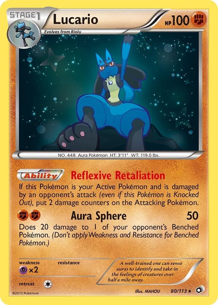 Lucario [Reverse Holo] Legendary Treasures 80 Pokémon card