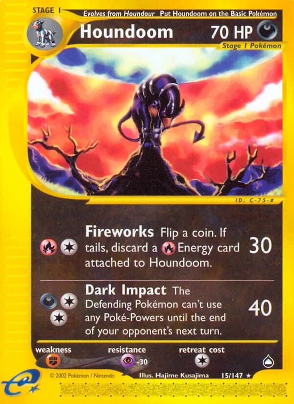 Houndoom Aquapolis 15 Pokémon card