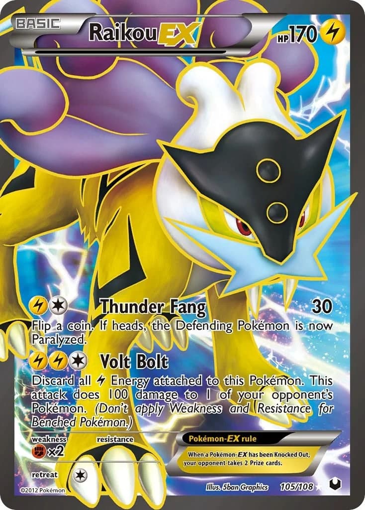 Raikou EX Dark Explorers 105 Pokémon card