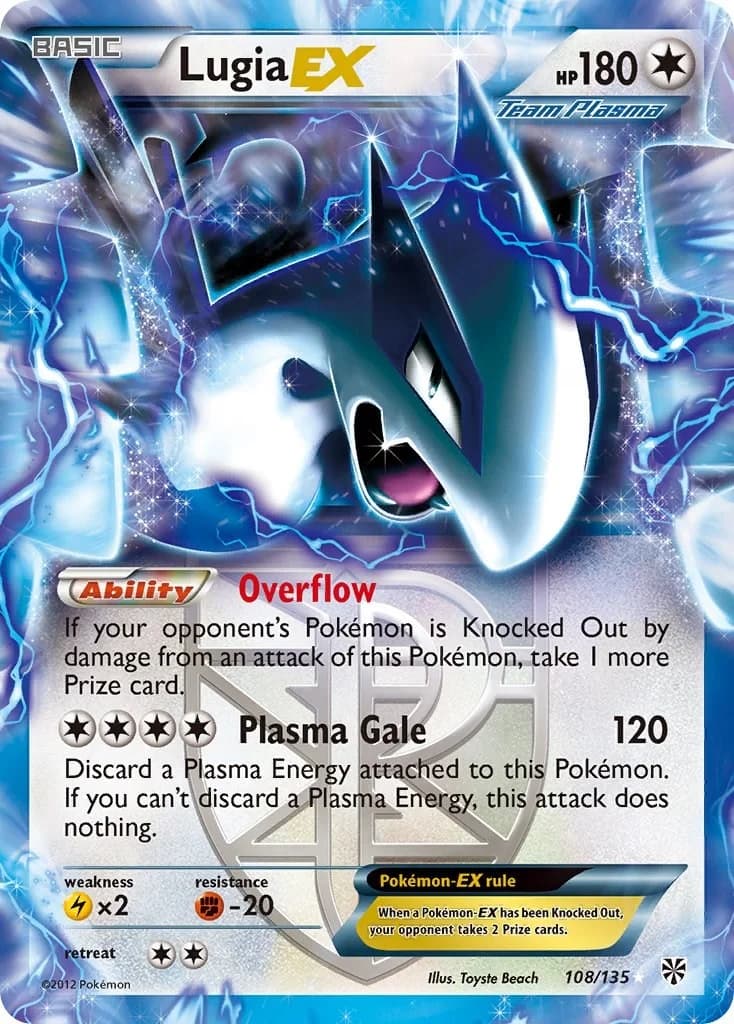 Lugia EX Plasma Storm 108 Pokémon card