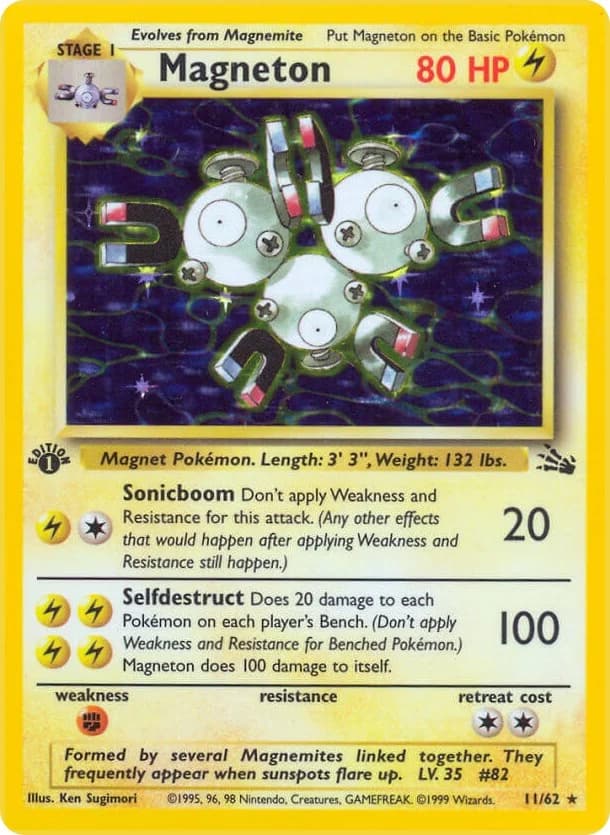 Magneton [Unlimited] Fossil 11 Pokémon card