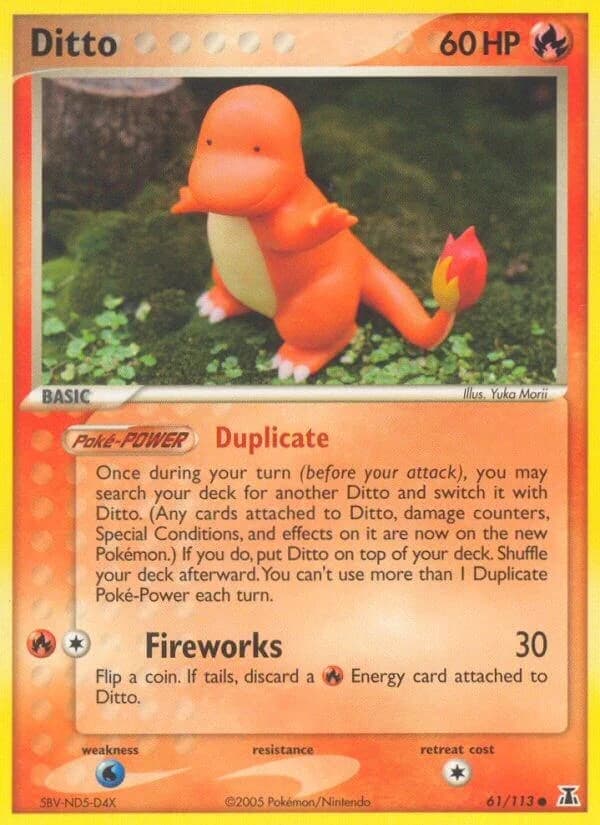 Ditto Charmander Delta Species 61 Pokémon card