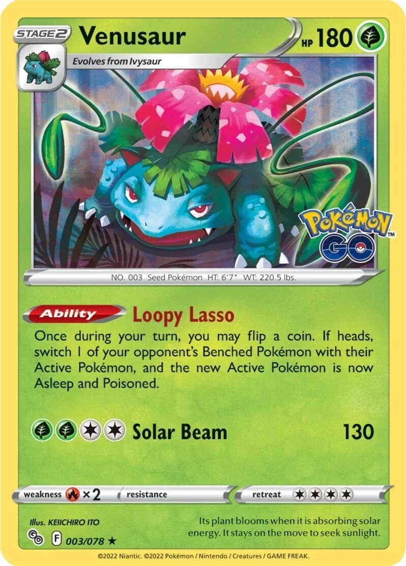Venusaur [Holo] Go 3 Pokémon card