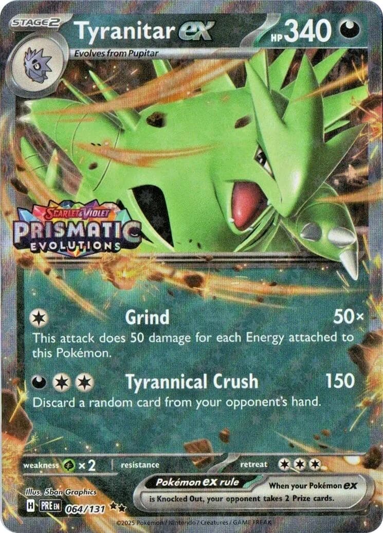 Tyranitar [Stamped] Prismatic Evolutions 64 Pokémon card