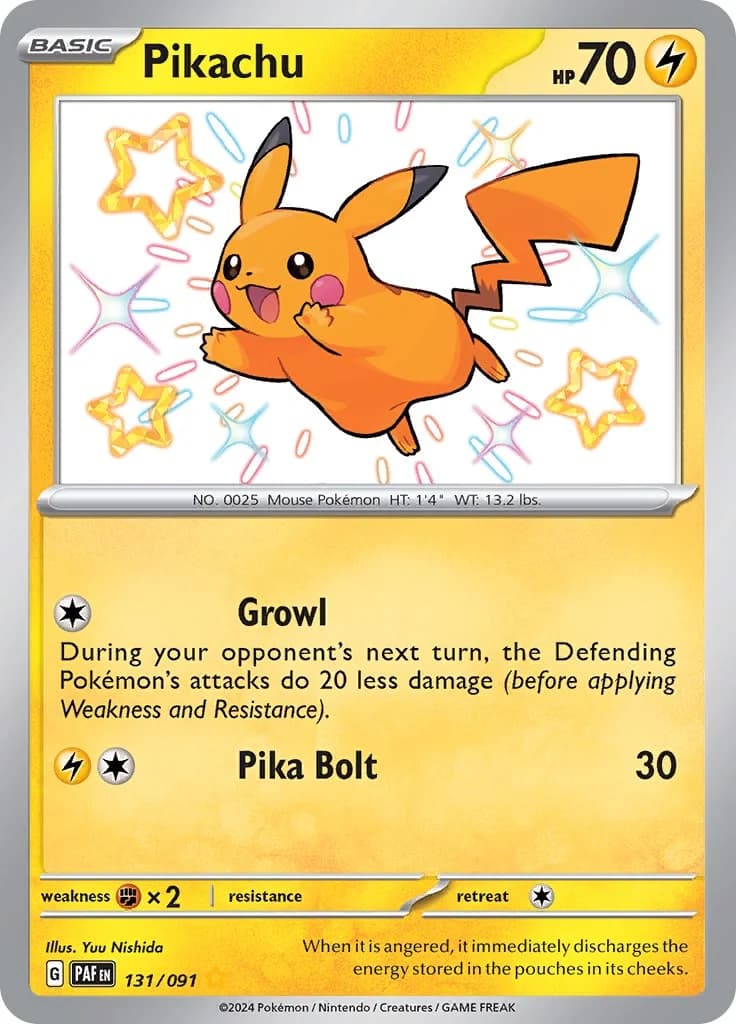 Pikachu Paldean Fates 131 Pokémon card