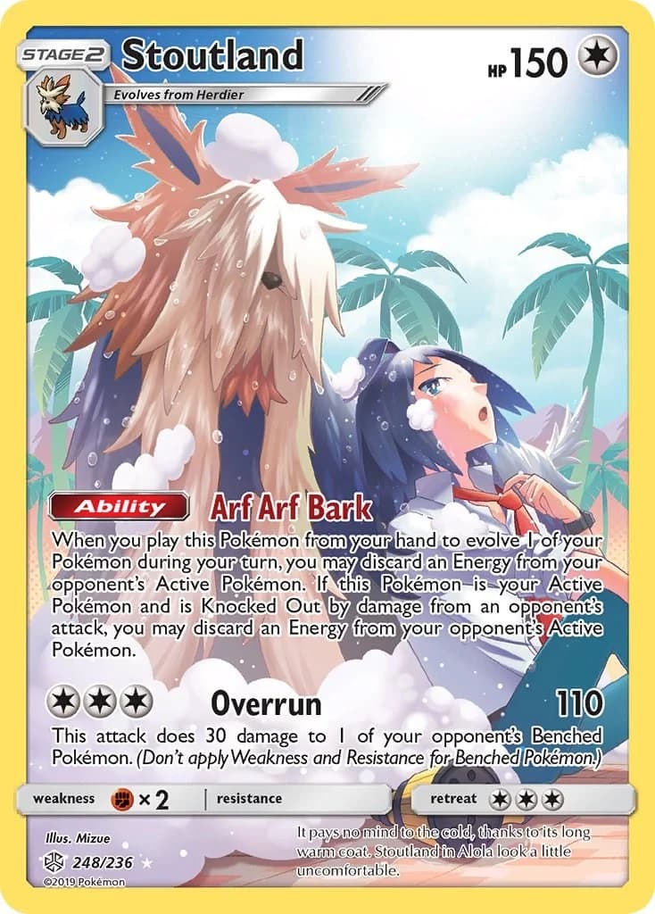 Stoutland Cosmic Eclipse 248 Pokémon card
