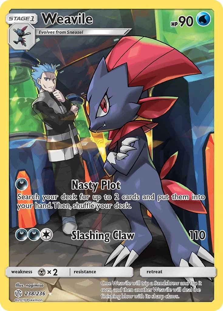 Weavile Cosmic Eclipse 238 Pokémon card