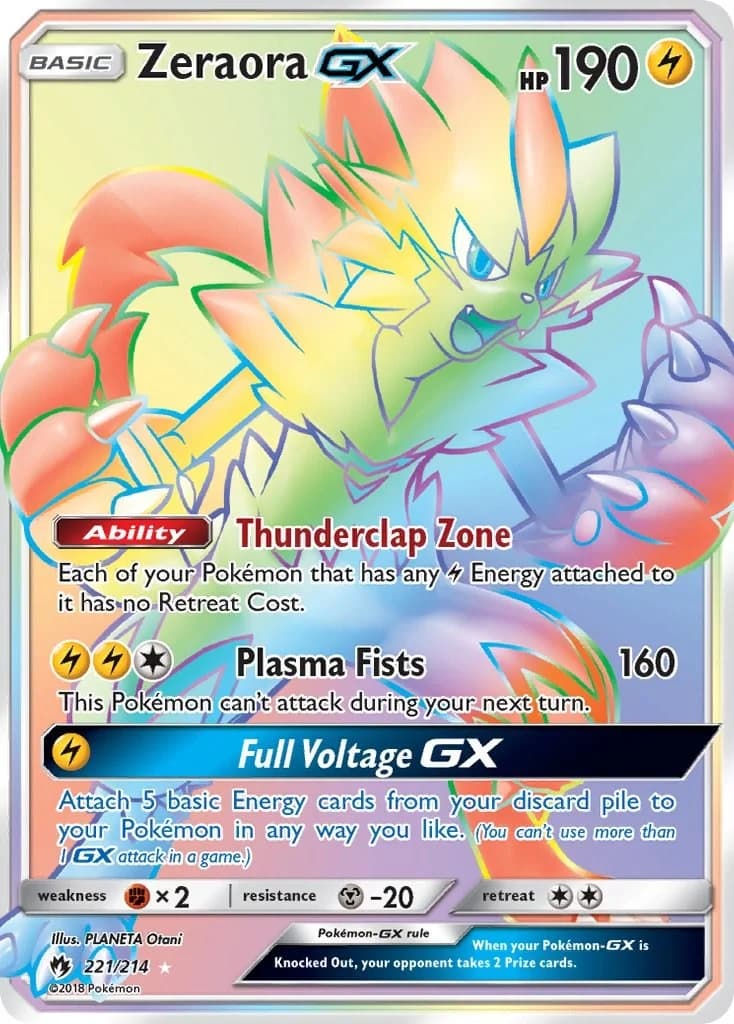 Zeraora GX Lost Thunder 221 Pokémon card