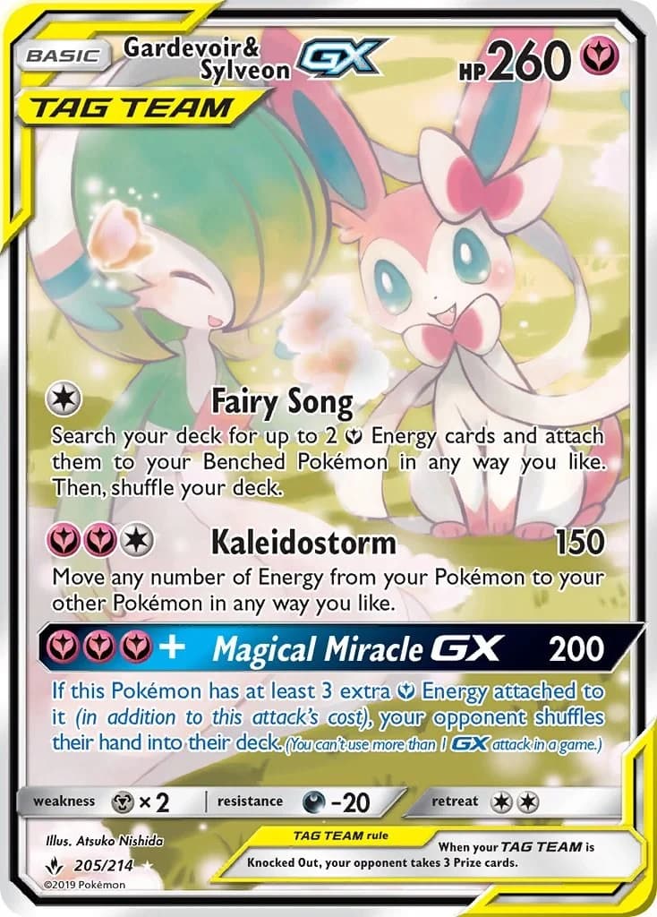 Gardevoir & Sylveon GX Unbroken Bonds 205 Pokémon card