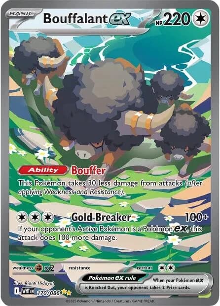 Bouffalant ex White Flare 170 Pokémon card