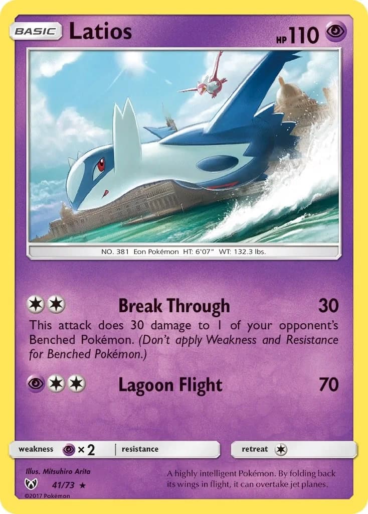 Latios Shining Legends 41 Pokémon card