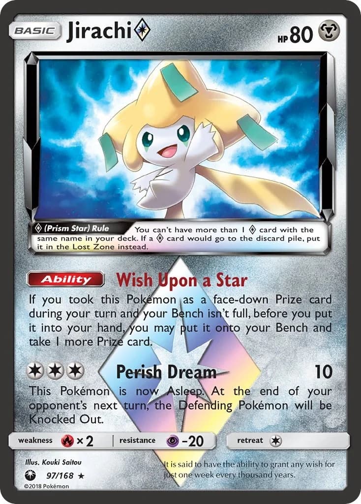 Jirachi Prism Star Celestial Storm 97 Pokémon card