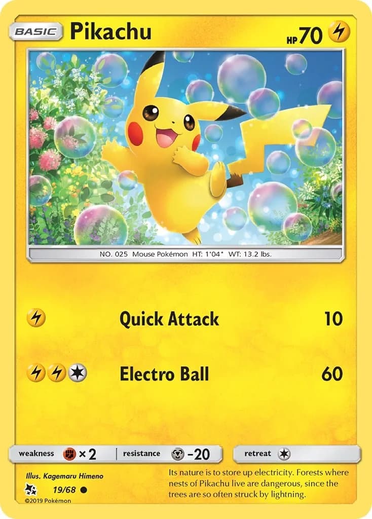 Pikachu Hidden Fates 19 Pokémon card