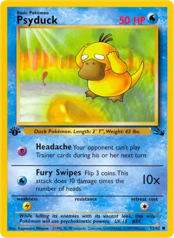 Psyduck [1st Edition] Fossil 53 Pokémon card