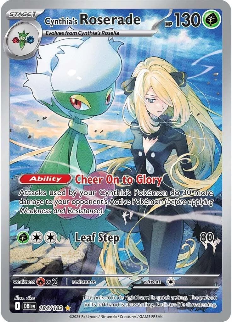 Cynthia's Roserade Destined Rivals 184 Pokémon card