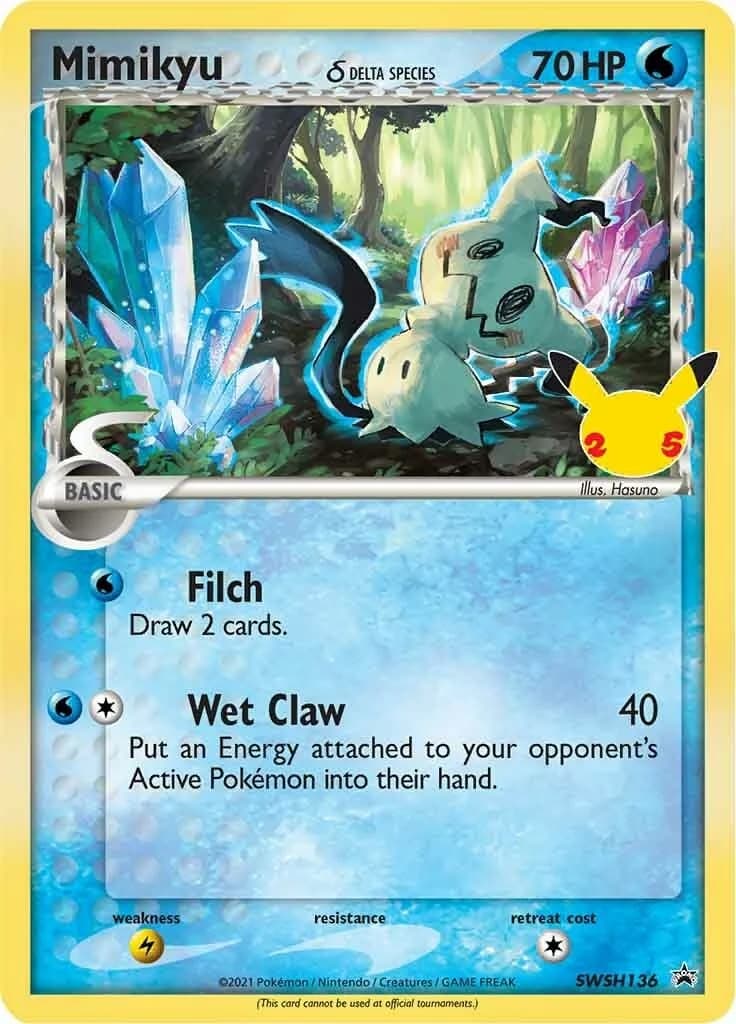 Mimikyu Celebrations SWSH136 Pokémon card
