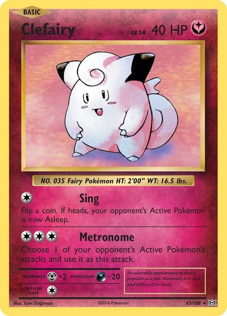 Clefairy Evolutions 63 Pokémon card