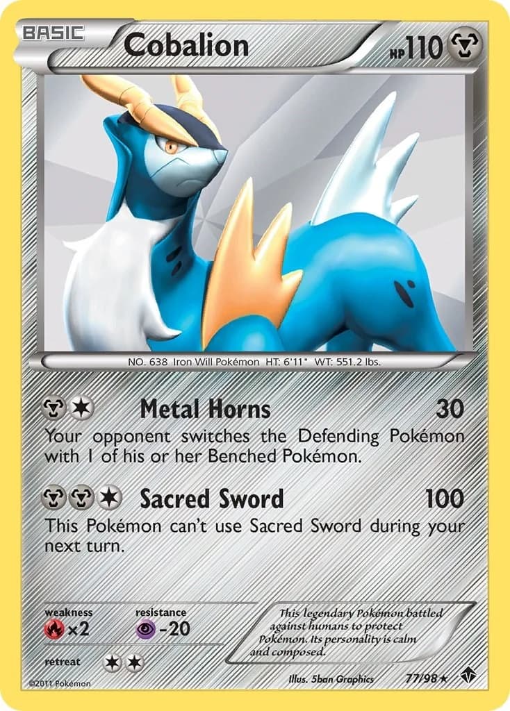 Cobalion [Reverse Holo] Emerging Powers 77 Pokémon card