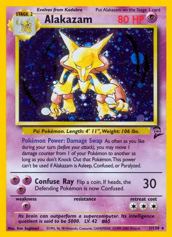 Alakazam Base Set 2 1 Pokémon card
