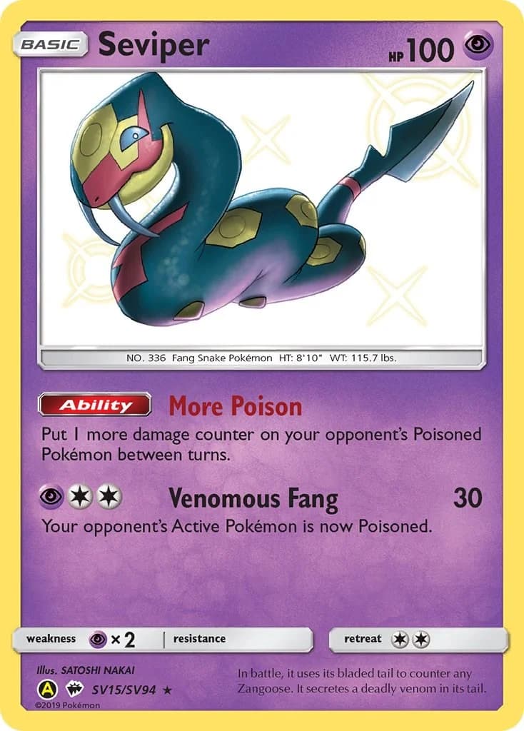 Seviper Hidden Fates SV15 Pokémon card